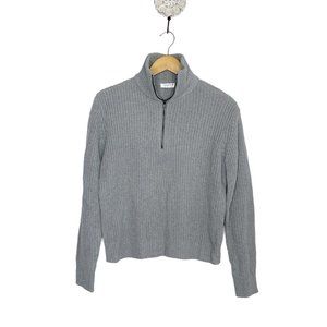NEW Cloth by Design Gray Half Zip Knit Sweater Size XS